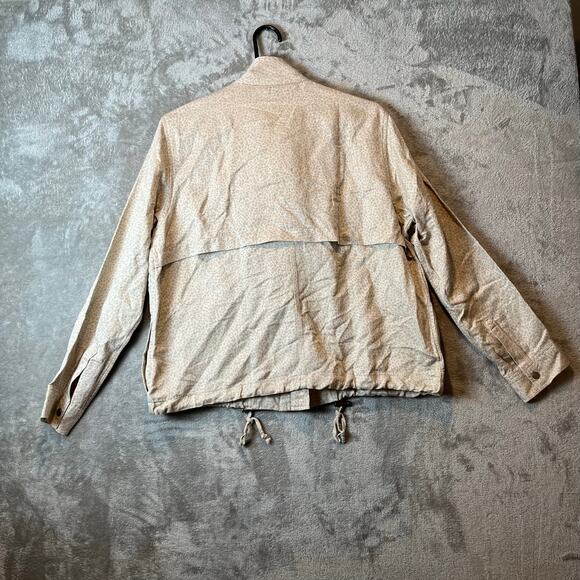 RAILS Collins‎ White Mini Cheetah Jacket Size Large Tencel Linen Cream New - Picture 5 of 9